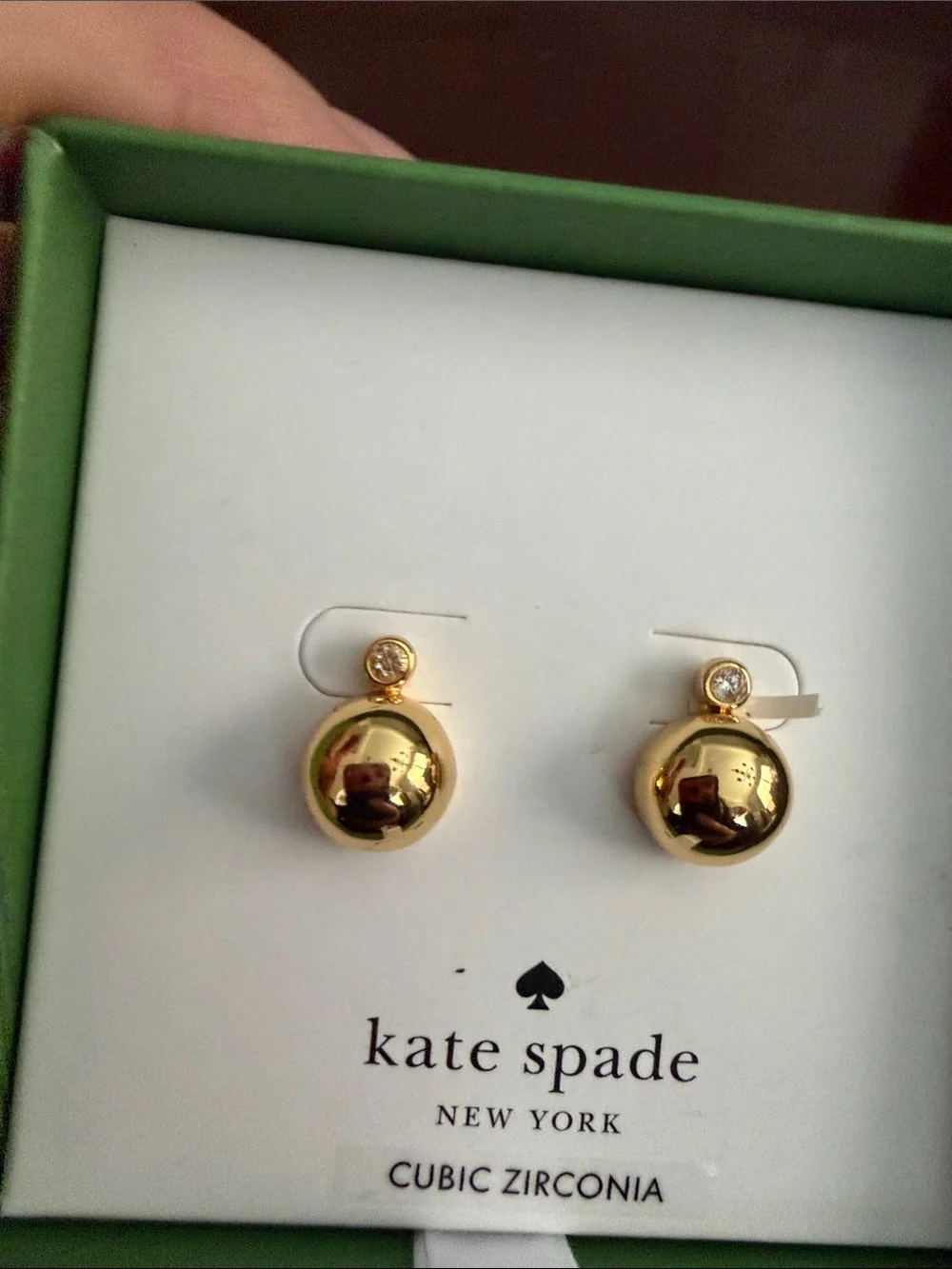 kate spade Gold Dome and Crystal Stud Earrings - Picture 4 of 5